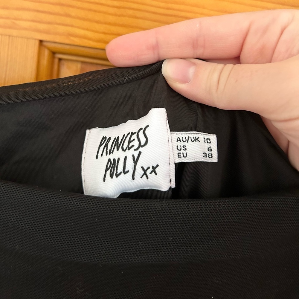 Princess Polly Charvi Mesh Long Sleeve Mini Dress Black - Picture 4 of 5